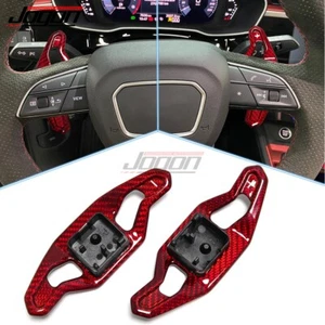 2PCS Steering Wheel Red Carbon Paddle Shifter For AUDI TT MK3 TTS TTRS 2015-2021 - Picture 1 of 9
