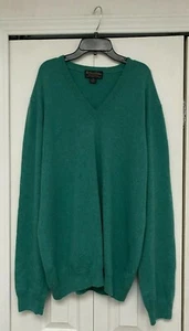 Brooks Brothers Teal Marled V-Neck 2-Ply Scottish Cashmere Sweater XL - Bild 1 von 4