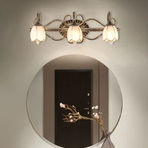 Vintage Lotus Shade Wall Sconce Light 3 Light Vanity Light Retro Wall Fixture - Picture 1 of 12