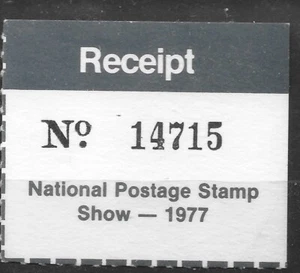 1977 US National Postage stamp SHOW RECEIPT VF Revenue - Picture 1 of 1