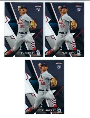 Jack Flaherty 3x 2018 Topps Finest Card #14 RC Rookie Lot ROY St Louis Cardinals - Image 1 of 2