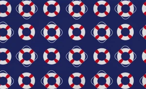 Tela de poliéster azul flotante Life Saver 60" de ancho por yarda - Imagen 1 de 1