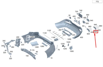 New MERCEDES-BENZ EQS V297 Rear Left Lower Bumper Cover A2978856702 NO🇺🇸DUTIES - Image 1 of 4