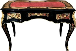 Casa Padrino Barock Boulle Sekretär französischer Stil Schwarz Schreibtisch - Bild 1 von 2