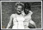 sexy blonde girl in swimsuits, girlfriends, Vintage fine art Photograph, 1950's