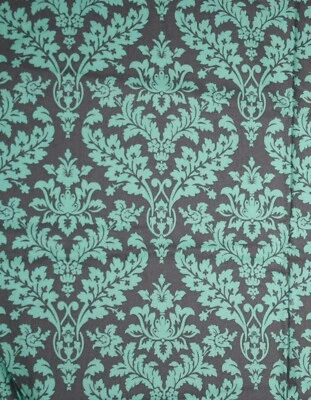 blue gray damask 18" piece marcus fabric Easter - Image 1 of 2