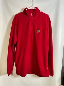 SUDADERA roja vintage grande para hombre CHICAGO BLACKHAWKS hockey sin capucha cremallera - Imagen 1 de 7