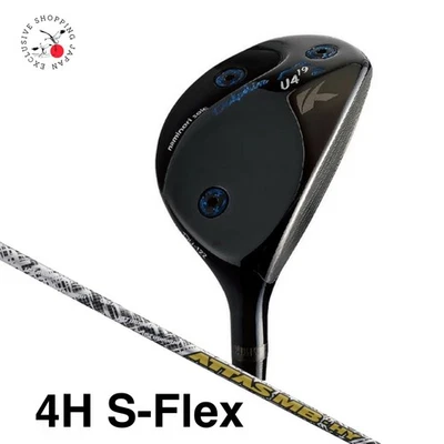 Kasco DU-122 Dolphin Black Utility Hybrid 4H S-Flex ATTAS MB-HY85 Graphite Shaft - Image 1 of 4