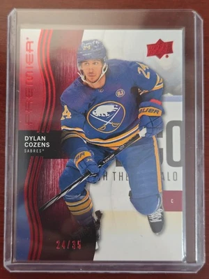 2023-24 UD Premier Ruby - Dylan Cozens -  Buffalo Sabres - 24/35 - JERSEY MATCH! - Image 1 of 2
