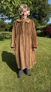 Vintage Originally From Harrods 1970s Genuine Mink Full Length Fur Coat 14 -16 - Picture 1 of 10