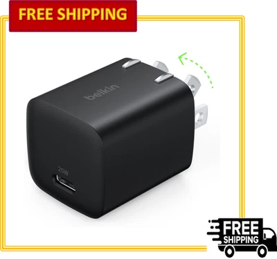 Belkin USB C Charger Block 25W PD3.0 PPS Super Fast Charging, Black - Image 1 of 4