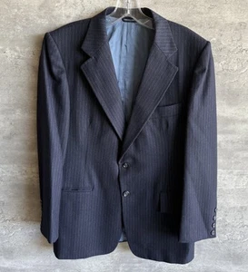 Giacca tuta vintage anni 60 collezione Pierre Cardin Couture lana blu gessato L - Foto 1 di 10