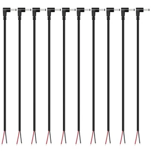 DC Power Pigtail Cable, 10-Pack 3.5mm x 1.35mm 90 Degree Right Angle DC Barre... - Picture 1 of 4