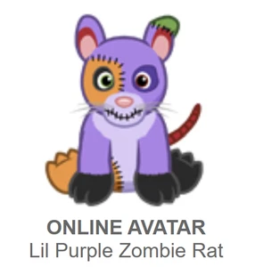 Webkinz Classic Lil Purple Zombie Rat *Code Only* (~messaged~) - Bild 1 von 3