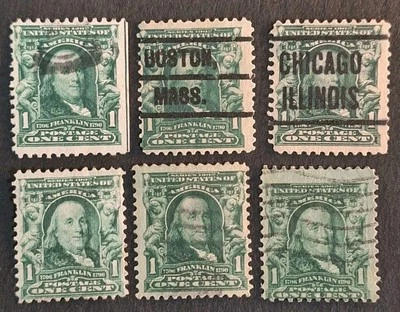 Benjamin Franklin 1902-1907 US One Cent Stamp, Green, Used - Image 1 of 2