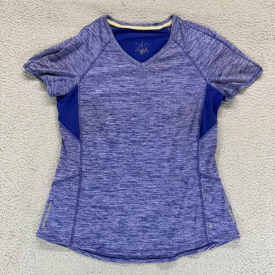 Camiseta deportiva Danskin Dri More para mujer manga corta cuello en V púrpura talla L Foto 1 de 4