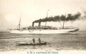 R.M.S. Kaiserin von Indien, Schiff, um 1910, ALTE POSTKARTE (EO503) - Bild 1 von 2