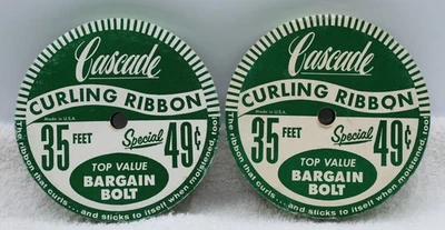 Cinta rizadora en cascada verde vintage 2 pernos 35' cada uno riza y se pega a sí mismo Foto 1 de 4