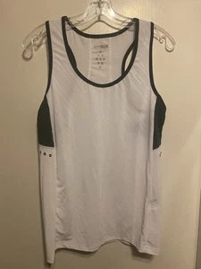 Unbranded Men's Tank Top size Medium White w blue trim & green, polyester NWOT - Picture 1 of 5