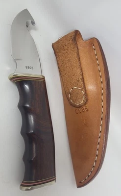 Cuchillo de hoja fijo personalizado Lowell Cobb Gut Hook de 3 1/2" Foto 1 de 4