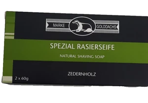 Golddachs Rasierseife Zedernholz Natur Shaving Soap 2 x 60 g Neu! - Bild 1 von 2