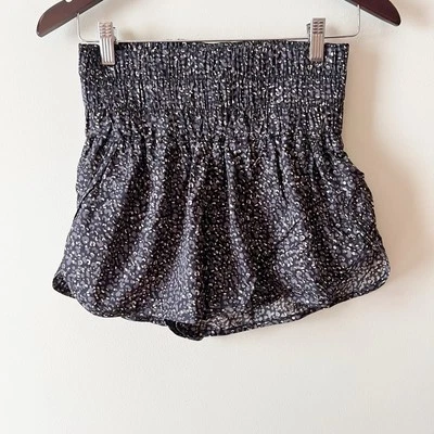 Pantalones Cortos para Correr Free People FP The Way Home Talla Pequeña Forrados Negros/Azules Foto 1 de 4