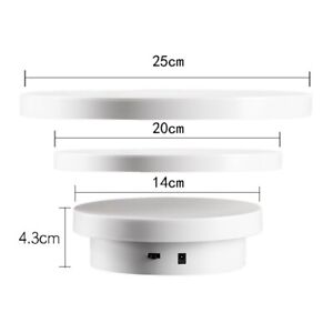 Support d'écran rotatif électrique photographie base platine USB 14 cm 20 cm 25 cm