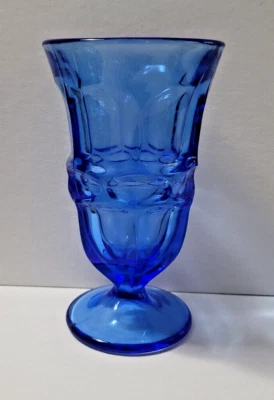 ВИНТАЖНЫЙ СИНИЙ ЧАЙНЫЙ СТАКАН FOSTORIA ARGUS СО ЛЬДОМ - Изображение 1 из 4