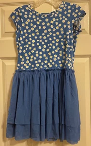 Hanna Andersson Dress Blue Floral Tulle Girls Size 140 10 - Picture 1 of 2