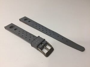 Vintage Grey Rubber Strap for Watch - 14 MM - Strap Rubber Grey