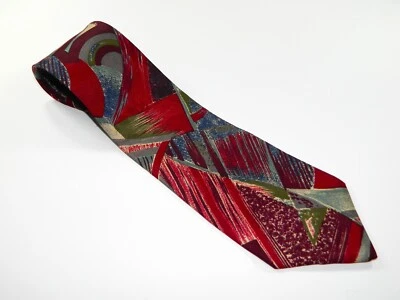 Corbata PAPILLON VINTAGE PARA HOMBRE ARTE ABSTRACTO EXPRESIONISMO POLLOCK EE. UU. ROJA Foto 1 de 3