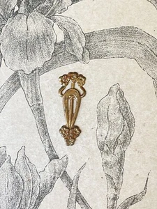 Ancien Ornement en métal doré  fleurs Art nouveau restauration cadre meuble - Imagen 1 de 2