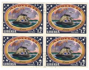 1971 Liberia CTO Block: The 3rd Bemanned Moon Landing - Apollo 14 - Bild 1 von 1