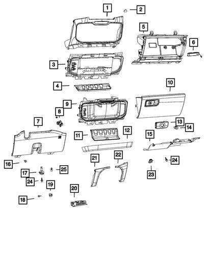 Conduit D'air De Tableau De Bord Mopar Pour Jeep Cherokee - Pièce D'origine, Référence 1WG57DX9AC, Neuf