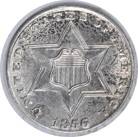 1856 Three Cent Silver BU Uncertified #156 Cover