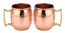 Set of 2 Handcrafted Copper Moscow Mule Mini Mug Bar Cocktail/Wine Glasses/Sh...