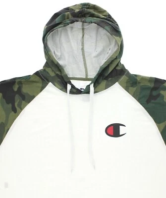 Champion Men's Hoodie T-Shirt Big & Tall Raglan Short Sleeve, Color Block Jersey - Image 1 of 4