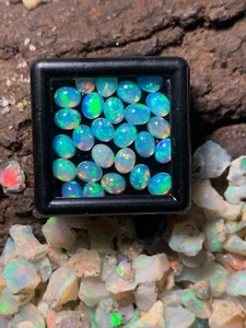AAA Grade Ethiopian Fire Opal Cabochon Oval Cut Loose Opal Gemstone Bulk Lot - Picture 1 of 8