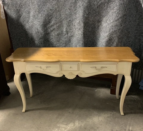 Ethan Allen Country French Sofa Hall Table 3 Drawer Console #26-9201 #646 Cover