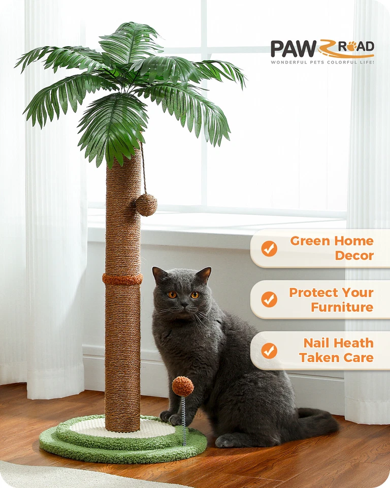 PAWZ Road Katzen Kratzbaum Kokosnussbaum Katzenkratzbaum Spielbaum Sisal 85 cm - Bild 1 von 4