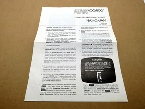 Hangman Atari 400/800 Kassette (nur Handbuch) - Bild 1 von 5
