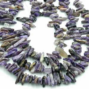 NELLYS Charoit große Splitter Strang Perlen Edelsteine ca. 4x14mm - Bild 1 von 3