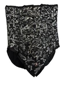 Heavy Red Steel Boned Corset Victorian Style Goth Brocade Womens Lingerie Fetish - Picture 1 of 7