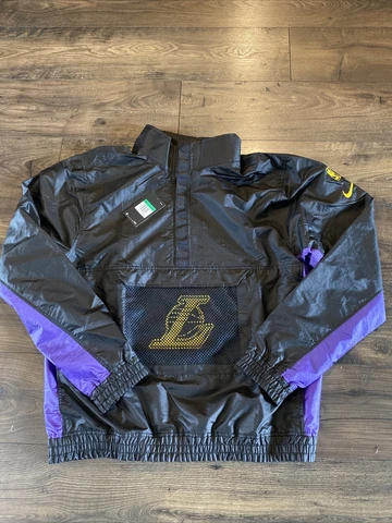 NIKE NBA LA LAKERS COURTSIDE JACKET AV0831-10 WINDBREAKER PULLOVER SZ XLT XLTall Cover