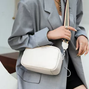 Crossbody Bag Damen Leder Breiter Gurt Handtasche Umhängetasche Taschen Satchel - Bild 1 von 17