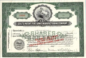COLT'S PATENT FIRE ARMS MANUFACTURING COMPANY......COMMON STOCK CERTIFICATED.... - Picture 1 of 1
