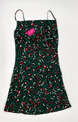 NEW A'Gaci Dress Womens Small Green Spaghetti Strap A-Line Knee Length  - Image 1 of 4