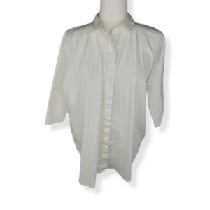 Blusa Ann Taylor cuadrada oversize abotonada blanca pequeña - Imagen 1 de 4