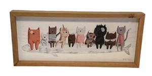 Room & Retreat Box Sign Cats Signed Becky Thory Ten Cats Total 14 in X 6 in - Picture 1 of 13