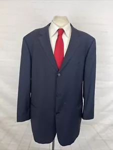 SUPER 100 Hugo Boss Men's Navy Blue Striped Wool Blazer 48L $1,095 - Picture 1 of 12